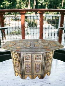 Table marqueterie de mosaïque en bois modèle 6